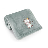 TILLYOU baby fleece blanket grey lion soft texture close-up for gentle warmth