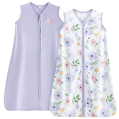 TILLYOU sleep sack 12-18 months with purple flowers for gentle bedtime comfort.