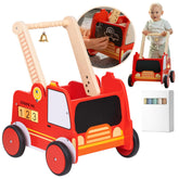 Timberoo fire truck walker front view promotes playful exploration