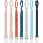 TIMPHO pacifier clip multicolor braided closeup highlighting durable cotton construction