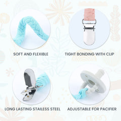 TIMPHO pacifier clip soft cotton braided design for newborn comfort and gentle skin contact