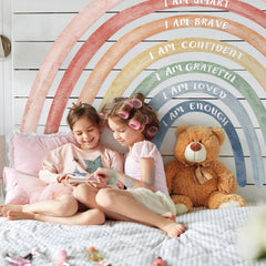 Tinideya rainbow wall decal adhesive back removes cleanly from walls