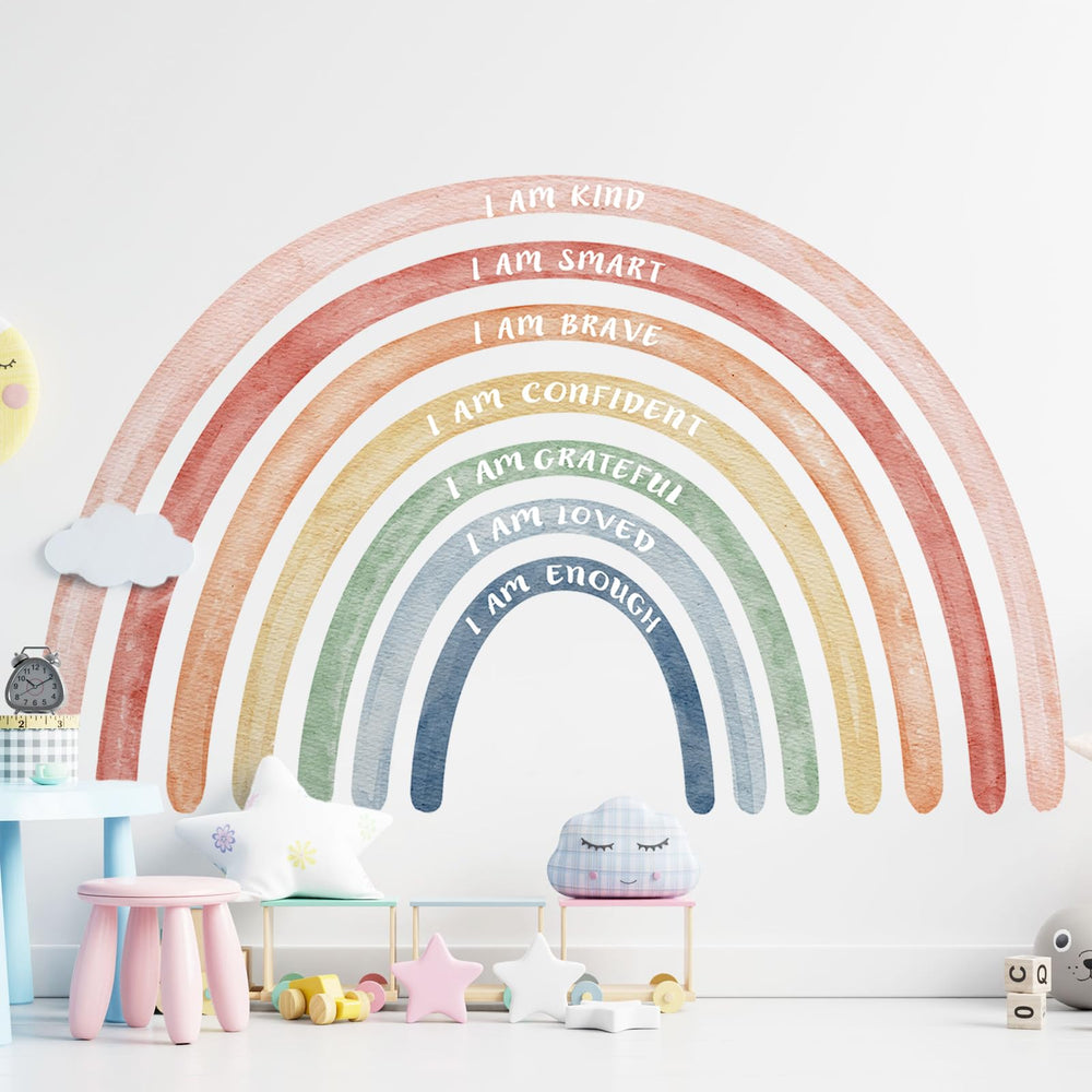 Tinideya rainbow wall decal full wall brightens a room with vivid colors