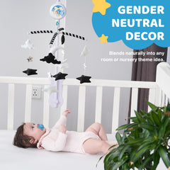 TINITIGIES Starry Night Mobile moon helps calm bedtime routines with soft motion.