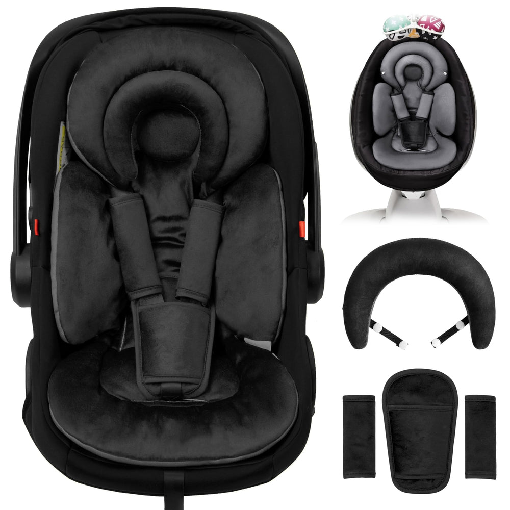 TinlyFinly infant seat insert headpiece offers extra newborn head support during rides.