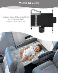 TinlyFinly toddler airplane bed in-flight setup demonstrates extended space for resting and play