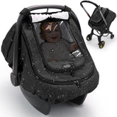 TinlyFinly waterproof car seat cover showing rain shield for baby on the go.