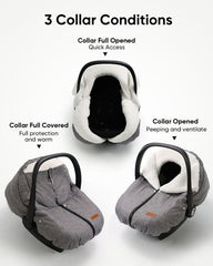 TinlyFinly waterproof fabric exterior closeup emphasizes rain and snow resistance.