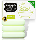 TINOQ hypoallergenic baby soap bar chamomile lather cleanses gently for sensitive skin.