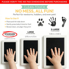 Tiny Gifts Clean Touch handprint setup captures high-detail prints without skin contact.