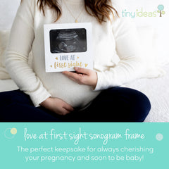 Tiny Ideas Love at First Sight close-up highlights the white border and metallic lettering.