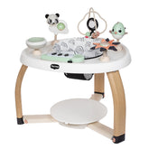 Tiny Love 5-in-1 stationary center in black-and-white promotes early sensory exploration
