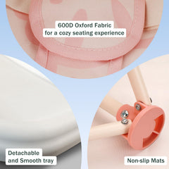 Tiny Marvels chair at dining table with non-slip feet ensuring stability