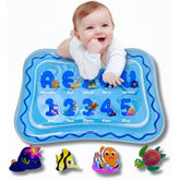 Tiny Splash inflatable tummy time mat with center water fill supports baby neck and back development.