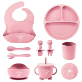 Tiny Tastes 10-piece feeding set with suction plate keeps mealtime tidy and mess-minimized.