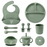 Tiny Tastes suction plate shown with a secure base for spill reduction during family meals.