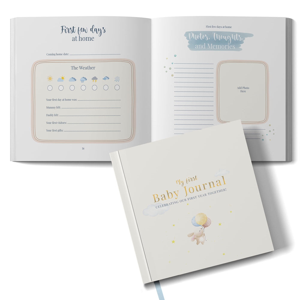 Tiny Trees Baby Memory Book cover with gold foil, a premium keepsake for baby milestones.