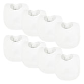 Tiny Twinkle 8-pack baby bibs with waterproof lining protect clothes during meals.