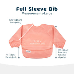 Tiny Twinkle baby bib elastic cuffs detail signals full-coverage protection at every bite