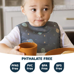 Tiny Twinkle boys baby bib feeding apron shows splash protection for curious toddlers.