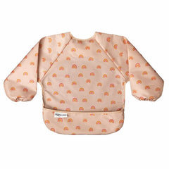Tiny Twinkle long-sleeve bib being machine washed to highlight easy cleanup.