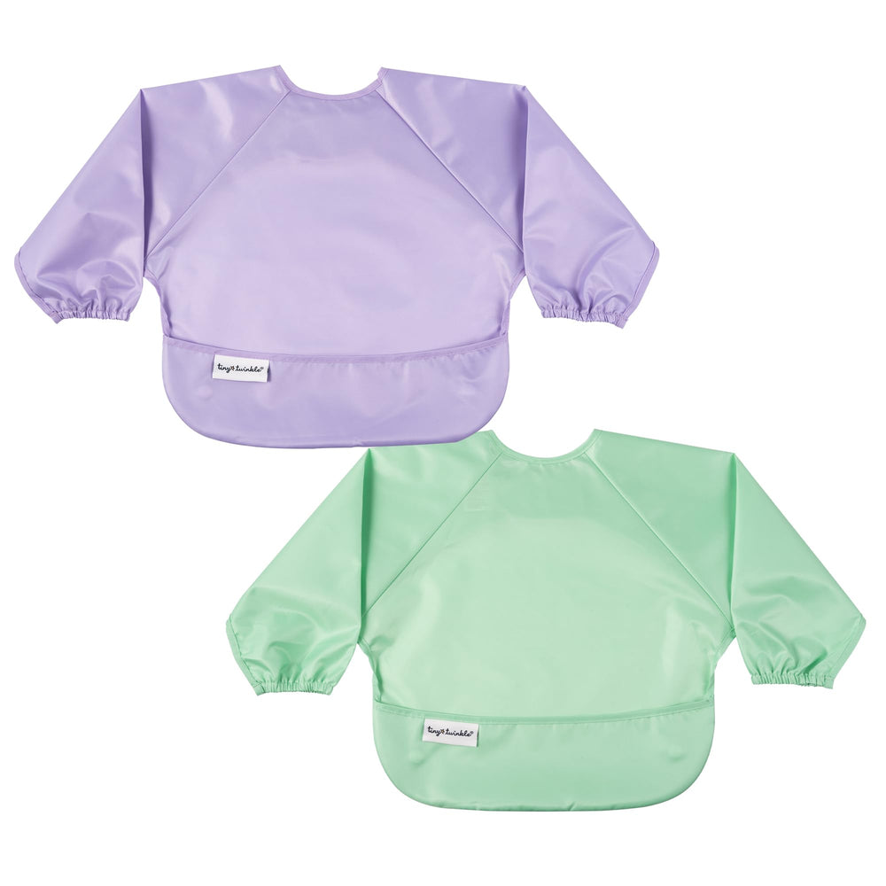Tiny Twinkle long sleeve bib Mermaid front prevents mess during meals.