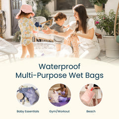 Tiny Twinkle Mess Proof Wet Bags folded-flat, easy to store in a diaper bag