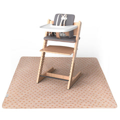 Tiny Twinkle Splat Mat under high chair boho rainbow protects floors during meals