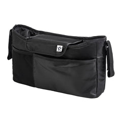 Tiny Twinkle waterproof stroller caddy in black keeps contents dry during outings.