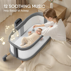 TinyGlow bassinet-12-soothing-musics invite comforting sounds for calm bedtimes.