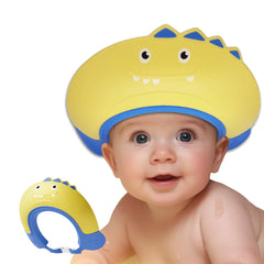 TinyGuardian dinosaur bath cap shield front view protects ears during bath