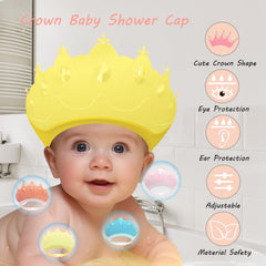 TinyGuardian baby shower cap crown side view showing adjustable fit for growing heads