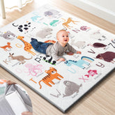 TinyHarbo Premium Foam Baby Play Mat with removable cover for easy cleaning and quick setup.