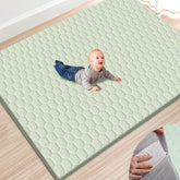 TINYHARBO premium foam baby play mat green, large surface for crawling and exploration.