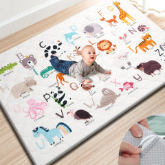 TINYHARBO Premium Foam Baby Play Mat setup showcases a roomy, safe crawling area.