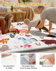 TINYHARBO Premium Foam Baby Play Mat spacious area; ample room for crawling, tummy time, and exploration.