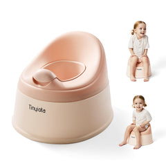 Tinyiota toddler potty assembly steps show quick, tool-free setup for busy parents.