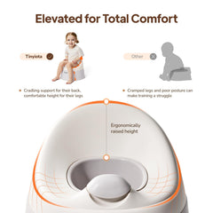 Tinyiota toddler potty gray removable bowl enables quick cleanup after use.