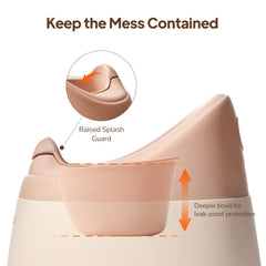 Tinyiota toddler potty high splash guard focuses on preventing spills during training.