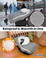 TinyPalsa car seat cover with collar adjustable for customizable warmth