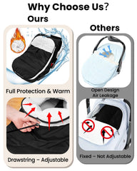 TinyPalsa Winter Baby Carseat Cover three-mode design enables easy in-and-out.