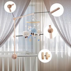TinyWiz Baby Crib Mobile Arm 360-degree rotation for flexible angles.