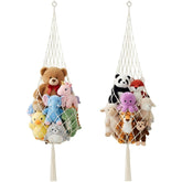 Tioncy stuffed animal storage hammock cream setup highlights space-saving organization for playrooms.