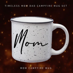 Tipit Drinkware Mom Dad Campfire Mug Set print-side, durable high-quality printing for years.