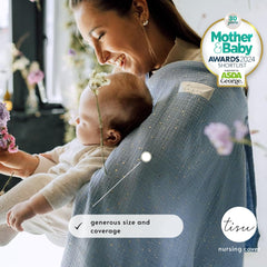TISU nursing cover with privacy design protects feeding moments in public.
