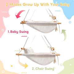 Tislly baby swing 5-point belt close-up promotes secure seating during play
