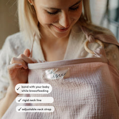 TISU nursing cover shown on a stroller for privacy and wind protection.