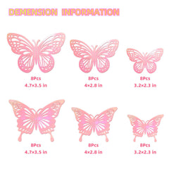 Tixiquns pink butterfly wall sticker medium provides playful room decor for kids