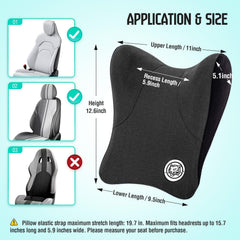 TKLoop car neck pillow side view highlights 270-degree support to reduce neck strain