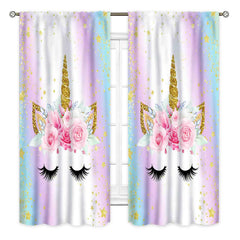 TKUYO Unicorn Curtains feature soft polyester fabric for gentle light control
